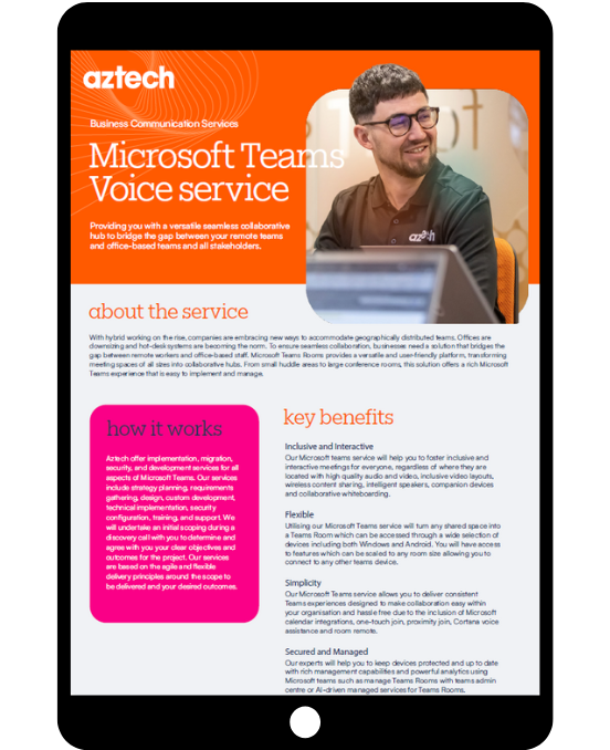 Teams Voice - Tablet Datasheet